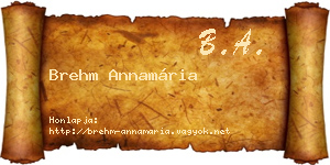Brehm Annamária névjegykártya